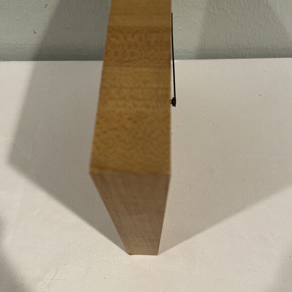 SPARTUS Quartz Wall Clock Vtg 9" Square Butcher Block Model 5296 Works - Picture 4 of 4